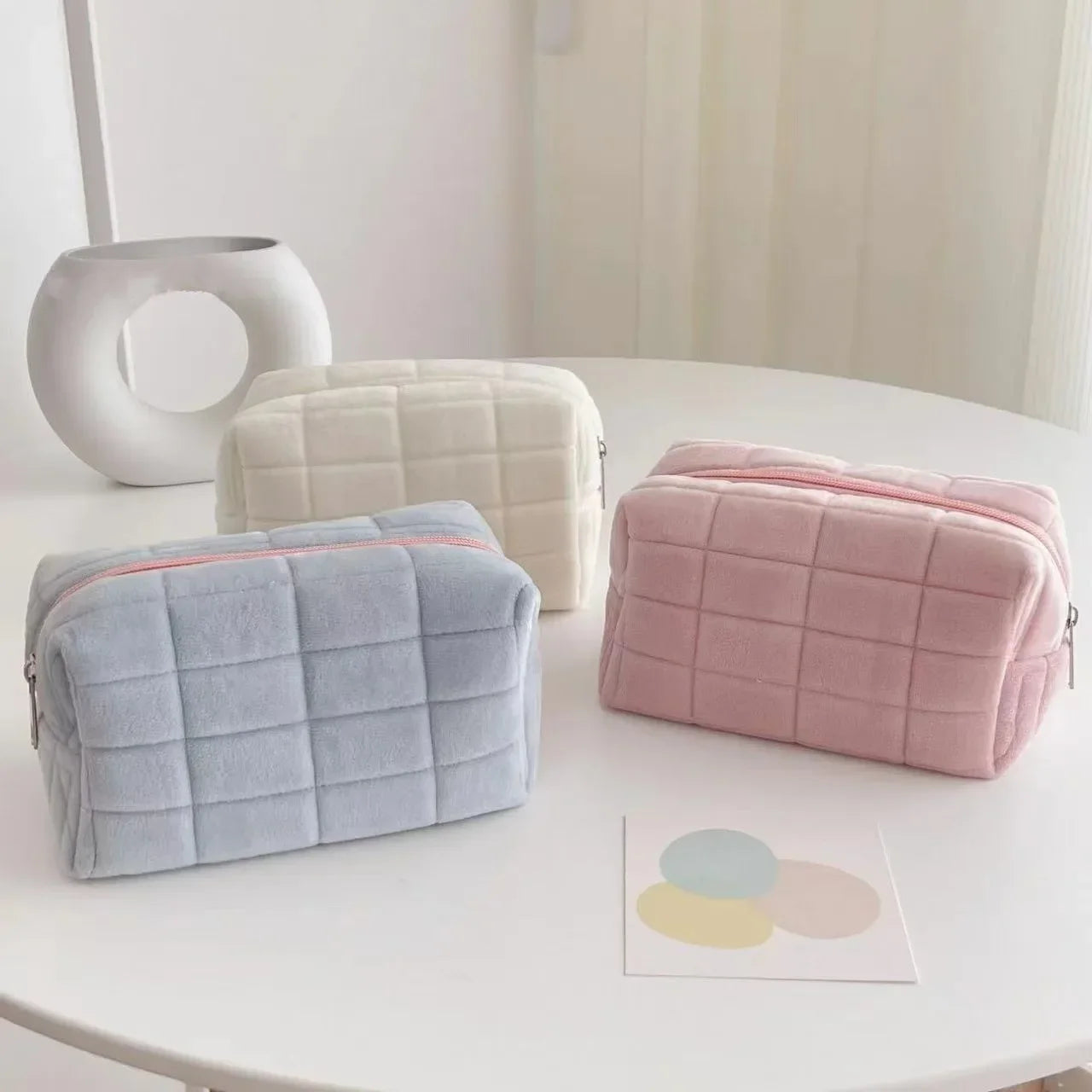 Kawaii Flannel Cosmetic Bag πΎβ¨ | Adorable High-Capacity Storage for Stationery & Toiletries ππ¦