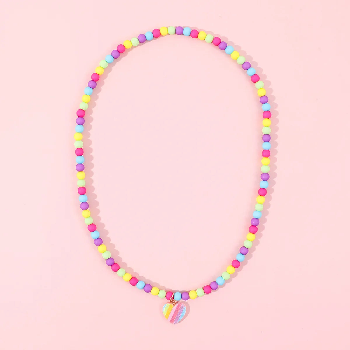 Kawaii Heart Charm Necklace & Bracelet Set ππ | Adorable Children's Jewelry Gift with Colorful Beads for Girls πβ¨