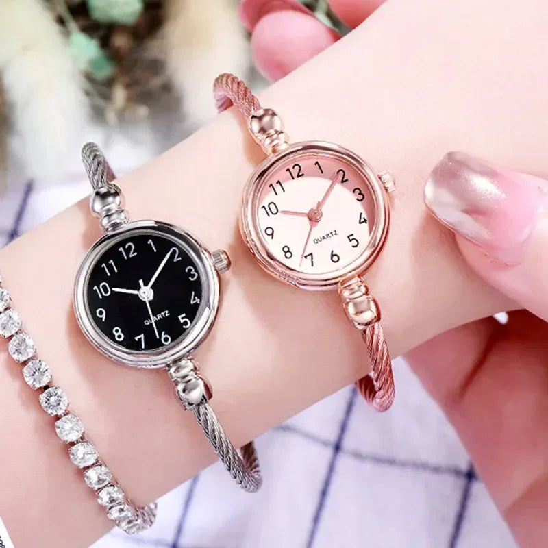 β¨ Kawaii Gold Bangle Watch π | Retro Stainless Steel Ladies Quartz Timepiece βοΈπ