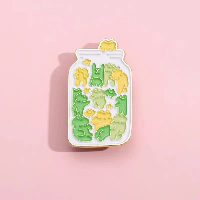 Kawaii Frog Enamel Pins πΈβ¨ Cute Cartoon Brooches & Lapel Badges β Perfect Gift for Kids & Friends! ππ