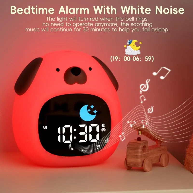 Kawaii Puppy Alarm Clock πΆπ€ | Cute Toddler Sleep Trainer with Colorful Night Light πβ¨ for Kids' Bedrooms