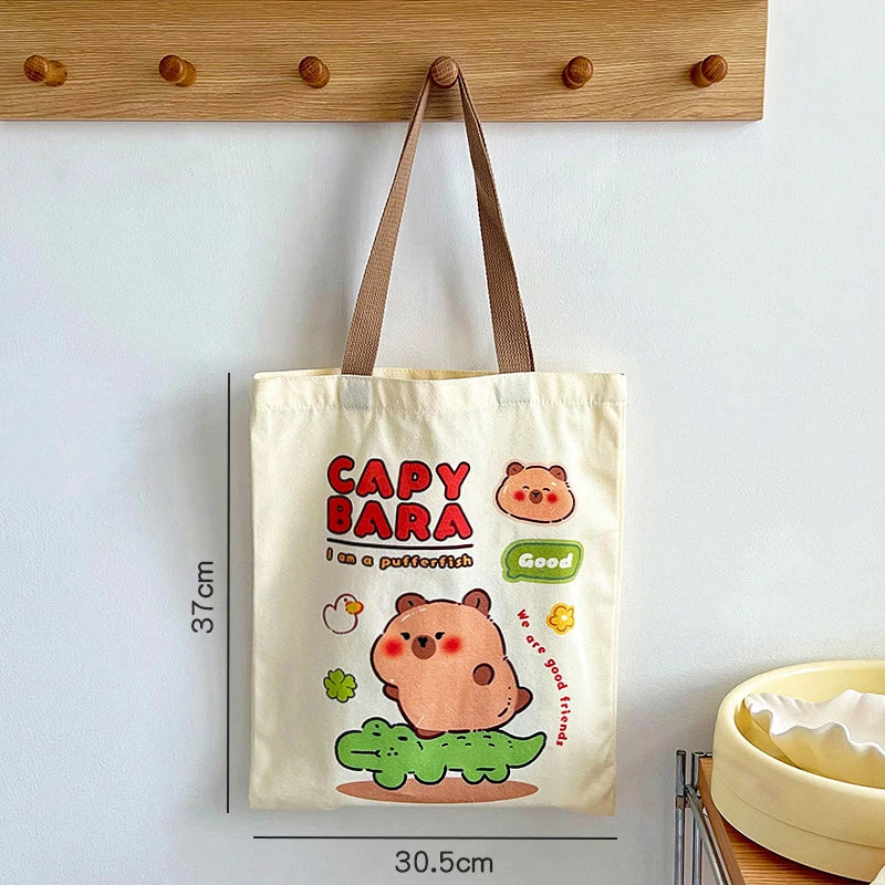 Kawaii Capybara Tote Bag ๐พ