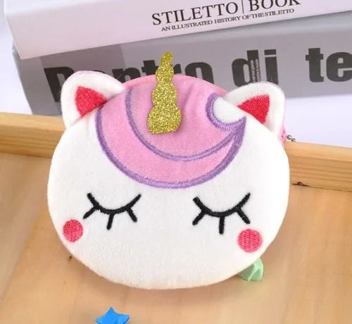 πΌ Adorable Plush Cartoon Animal Coin Purse - Mini Zipper Wallet for Girls & USB Cable Bag! π°β¨