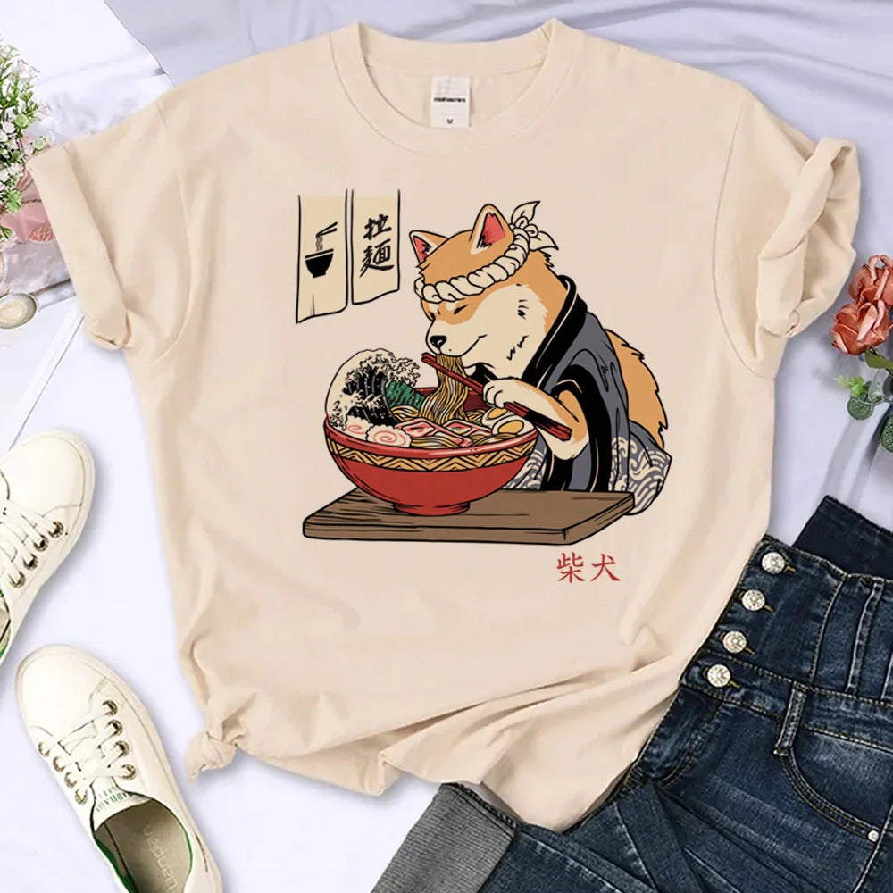Kawaii Shiba Inu Women's Anime Tee πΆπ | Cute Casual Designer Top for All Seasons