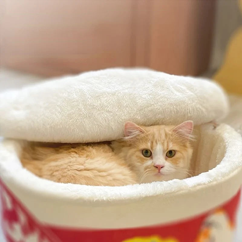 Kawaii Instant Noodle Cozy Pet Bed - Snuggle Haven for Furry Friends πΎπβ¨