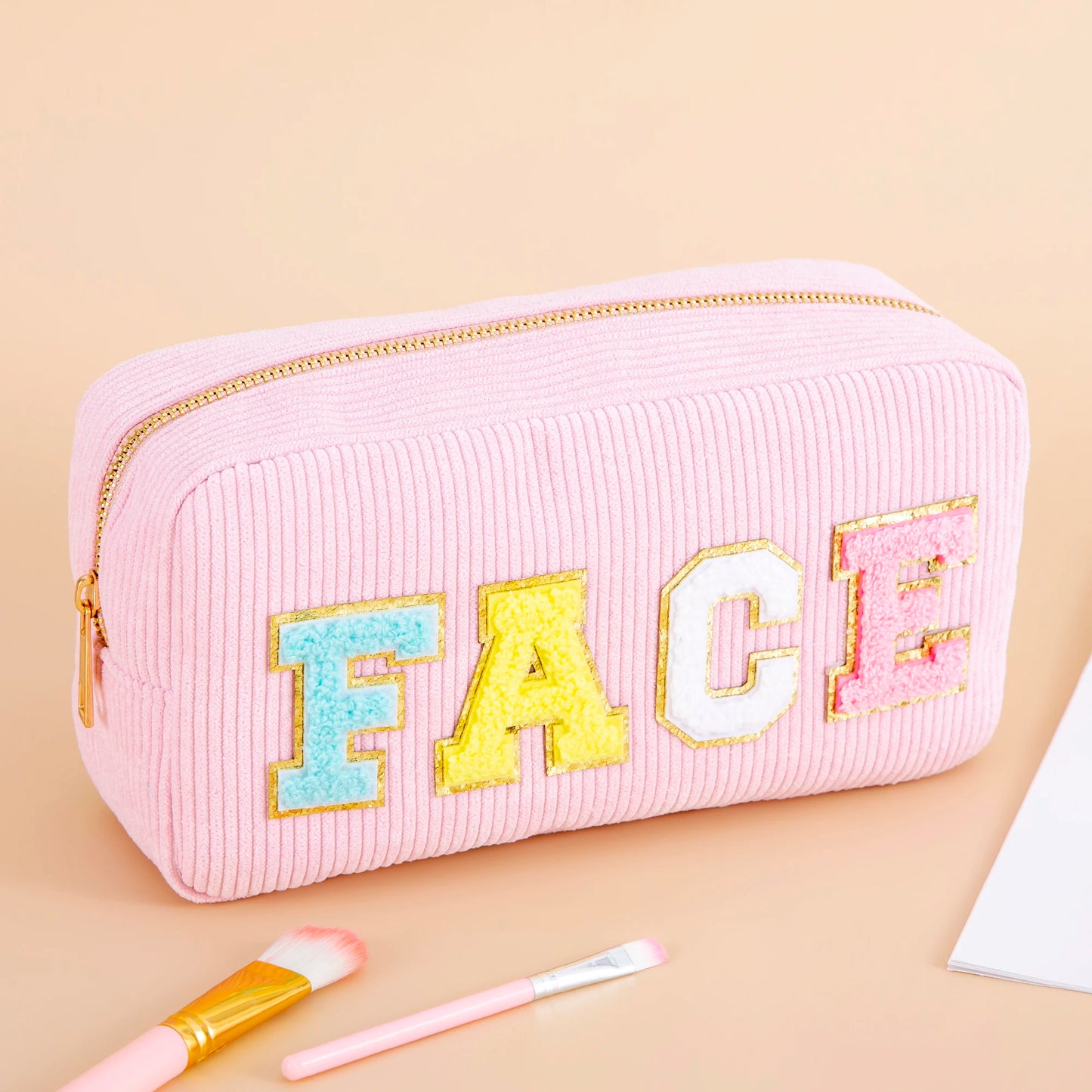 Kawaii Purple Chenille Letter Cosmetic Pouch β¨π Cute Makeup Organizer for Teens & Women πΈ Travel Essential