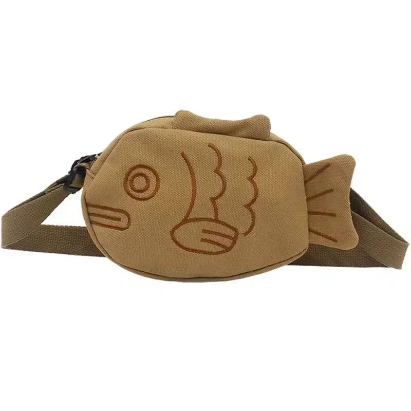 Kawaii Taiyaki Canvas Backpack π°π | Cute Japanese Crossbody Bag for Women πβ¨