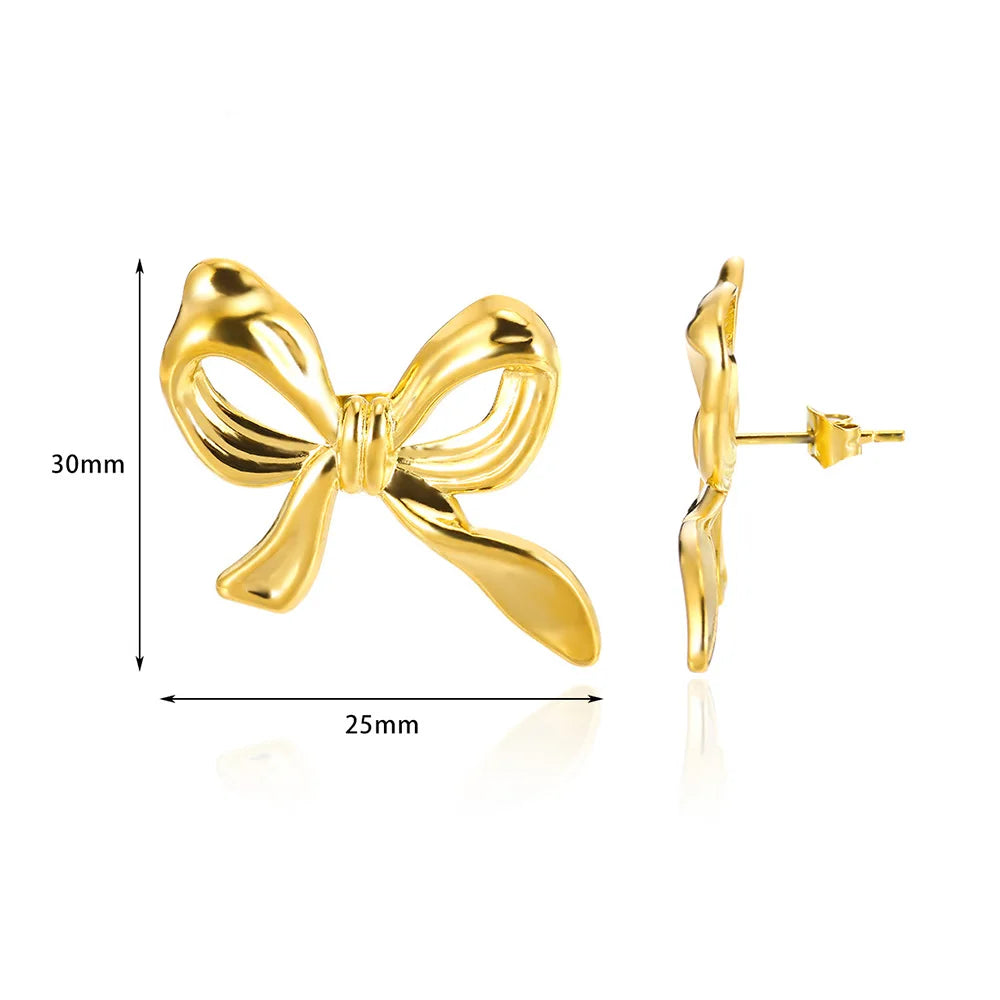 Charming Bow Stud Earrings πβ¨ | Kawaii Geometric Nail Design for Women | Cute Fashion Jewelry & Ear Accessories | Perfect Christmas Gift! ππ