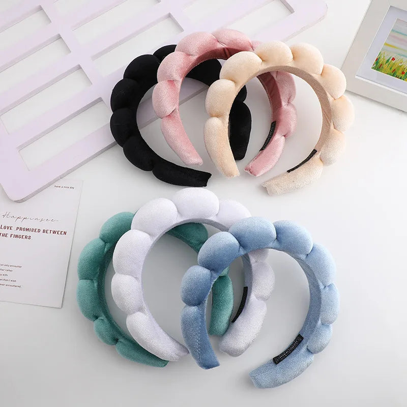 Kawaii Velvet Padded Hair Band 🐰✨| Retro Puffy Headbands for Cute Makeup Looks 🎀 | Stylish Hair Accessories for Women 🌸