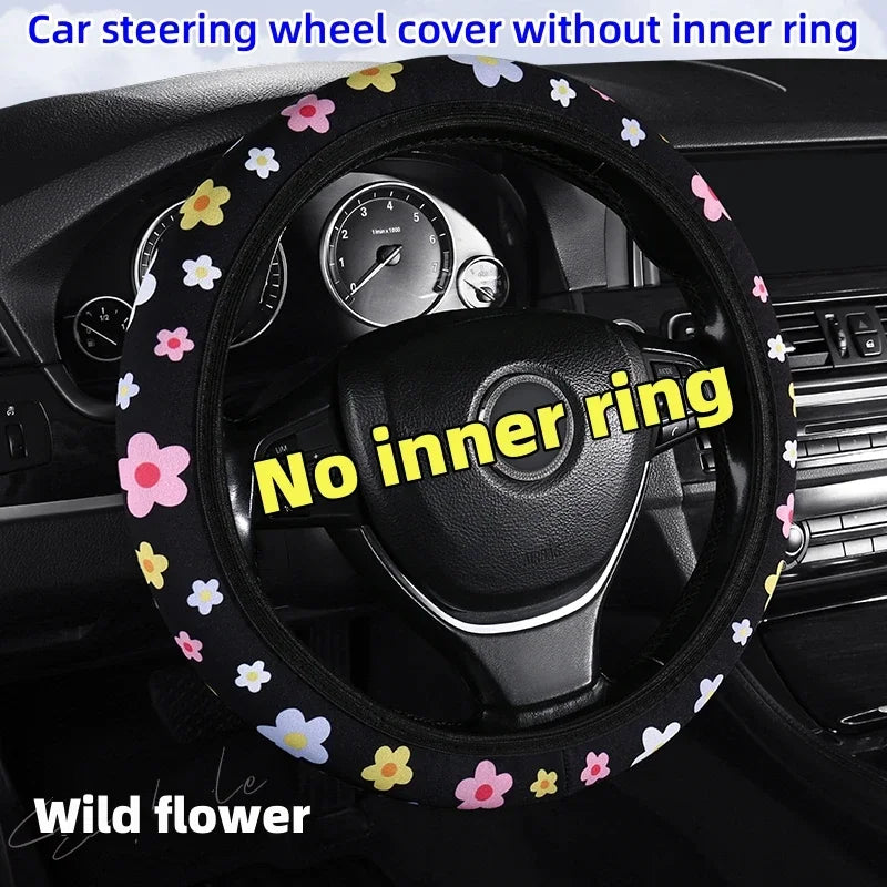 Kawaii Cartoon Car Steering Wheel Cover βοΈπ | Ice Silk Summer Bliss π | Breathable, Non-Slip & Sweat-Absorbing for All Seasons! πβ¨
