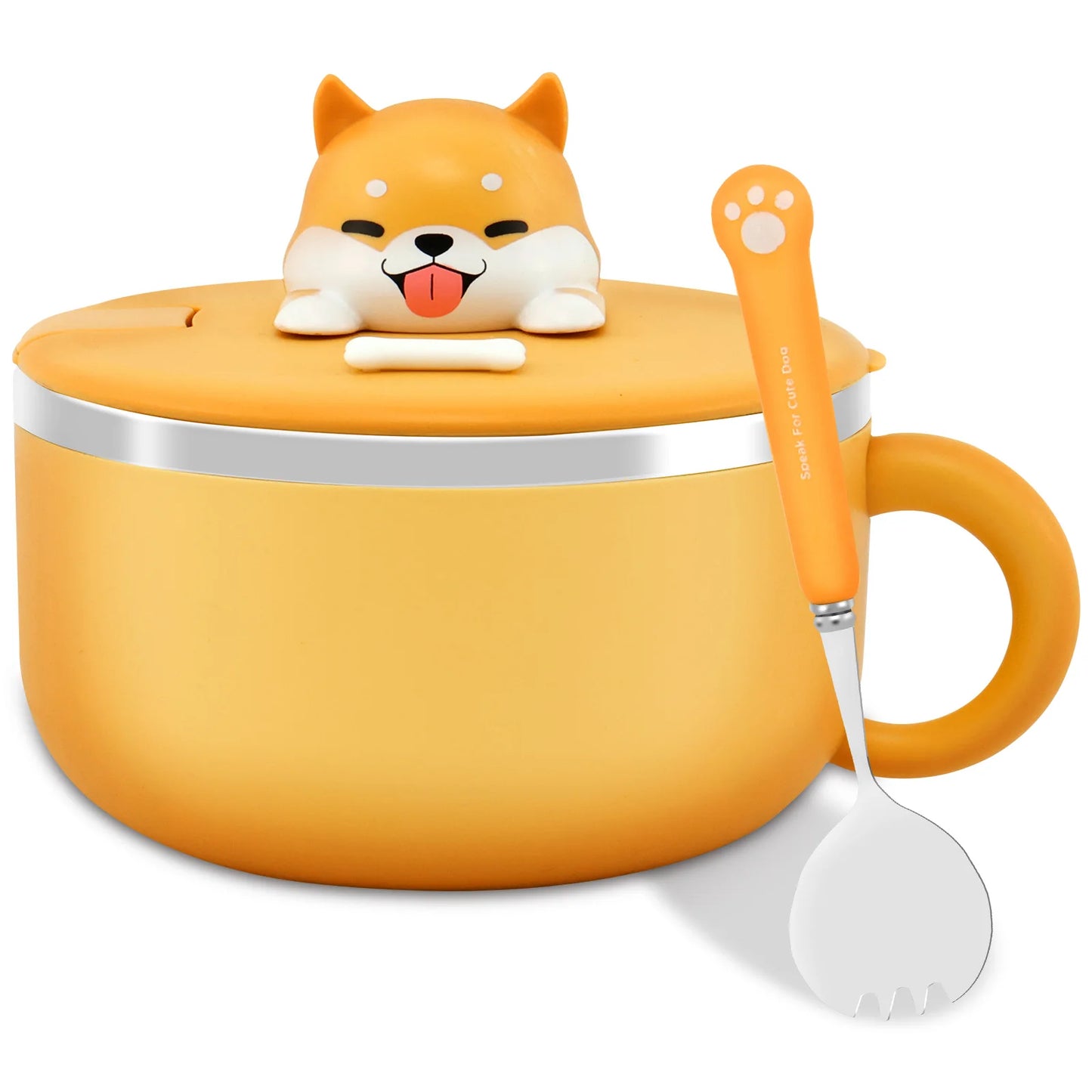 Kawaii 1200ml Stainless Steel Ramen Bowl πβ¨ with Cute Lid & Steam Vent - Perfect for Noodles, Soup, & Lunch On-the-Go! ππ₯’