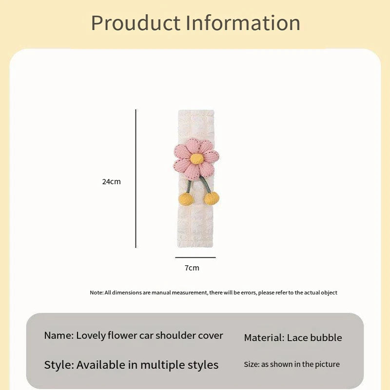 Kawaii Sunflower Car Seat Belt Cover πΌβ¨ Cute Car Accessories & Decor