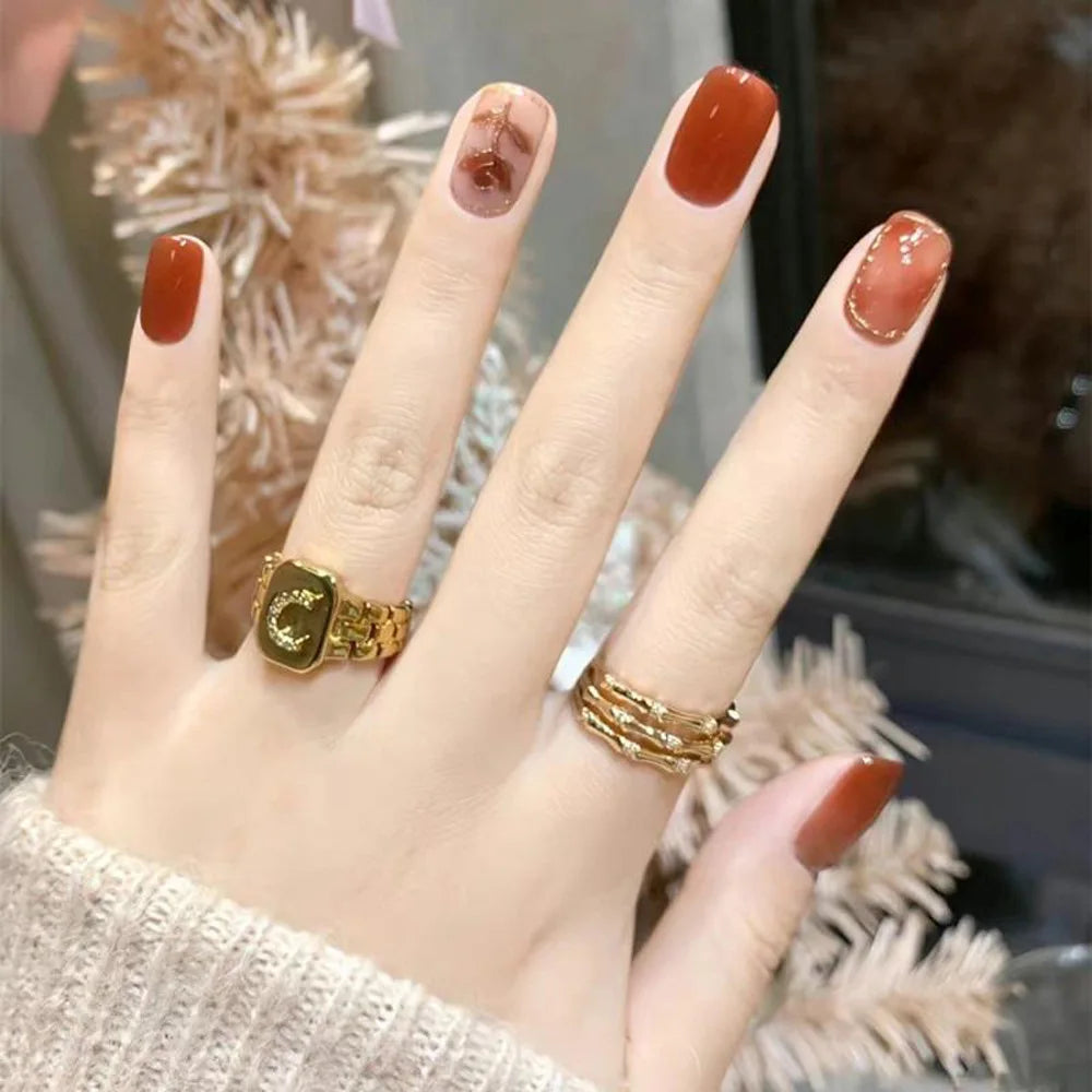 Kawaii 24pcs Iced Strawberry Cloud Fake Nails πβ¨ Cute Short Press-On Acrylic Tips for Girls!