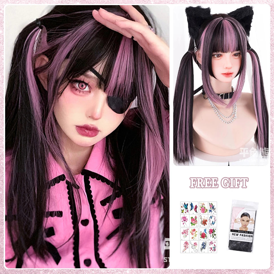 Kawaii Ombre Pink Wavy Wig πβ¨ | Heat Resistant Hair for Cosplay & Daily Fun! ππΈ