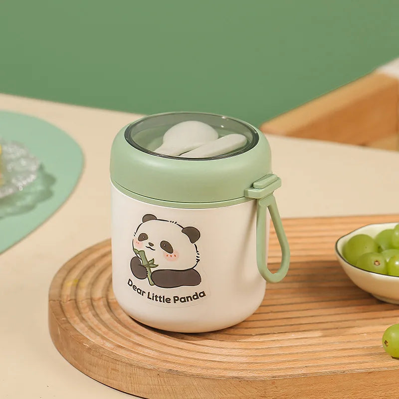 Kawaii 530ml Stainless Steel Lunch Box π°π» Insulated Bento Box for Kids | Cute Rabbit & Bear Thermal Soup Cup πβ¨