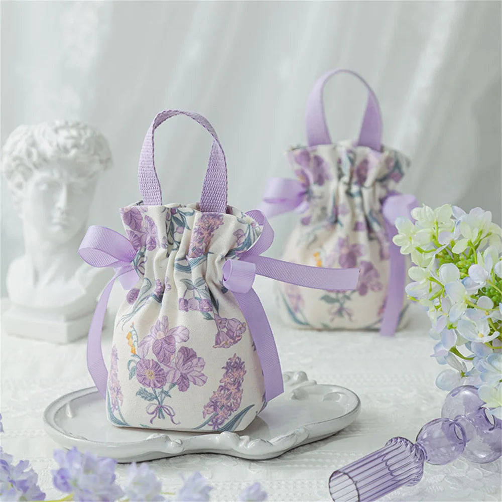 Charming Floral Treat Bags πΈπ¬ - Adorable Drawstring Pouches for Sweet Surprises! πβ¨