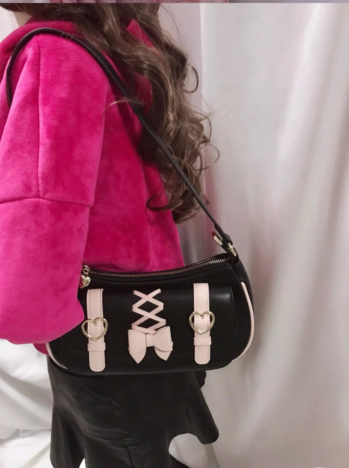 Kawaii Chic Bow PU Shoulder Bag πβ¨ | Cute Crossbody for Trendy Women πΈπ