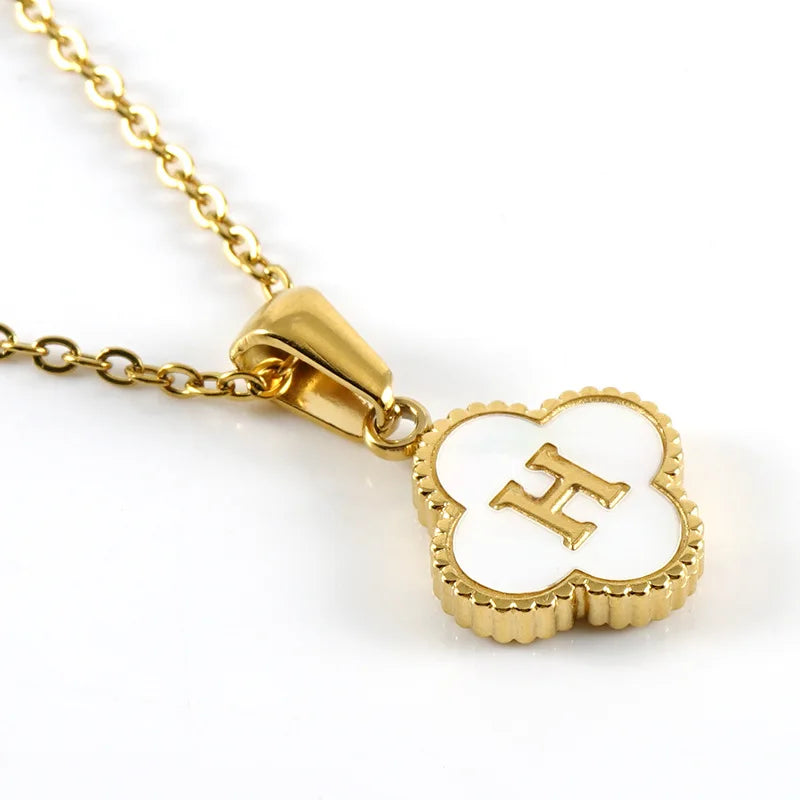 Charming Kawaii Stainless Steel Initial Necklace for Her 🌸✨ | Cute White Chain Jewelry - Perfect Valentine’s Day Gift! 💖