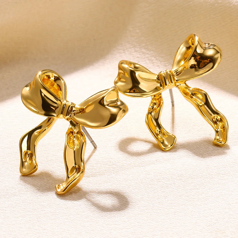 Charming Bow Stud Earrings πβ¨ | Kawaii Geometric Nail Design for Women | Cute Fashion Jewelry & Ear Accessories | Perfect Christmas Gift! ππ