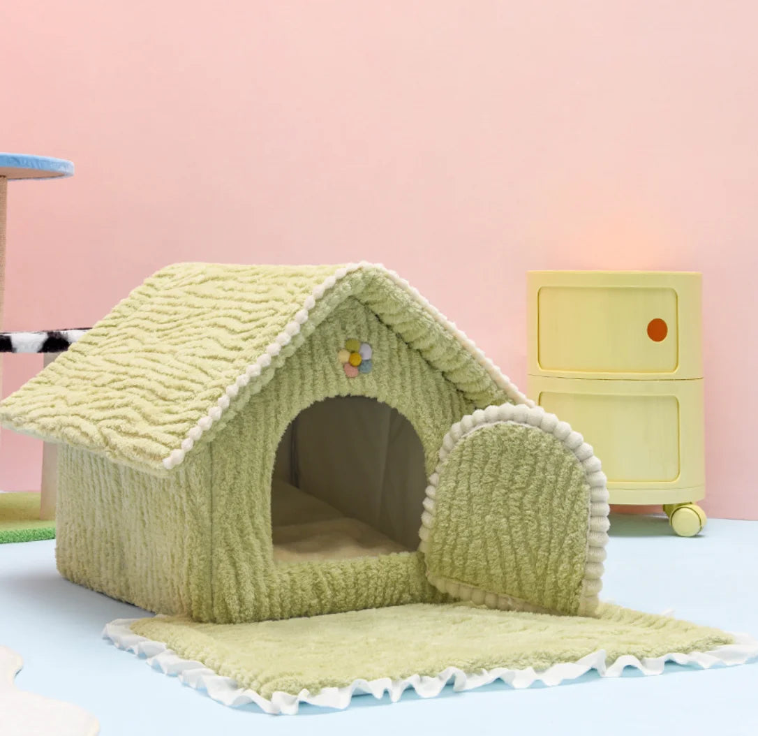Removable Enclosed Cave for Pet, Dog House, Cat Bed, Winter Dog Villa, Sleep Kennel, Warm Nest, Sofa, Pet Supply