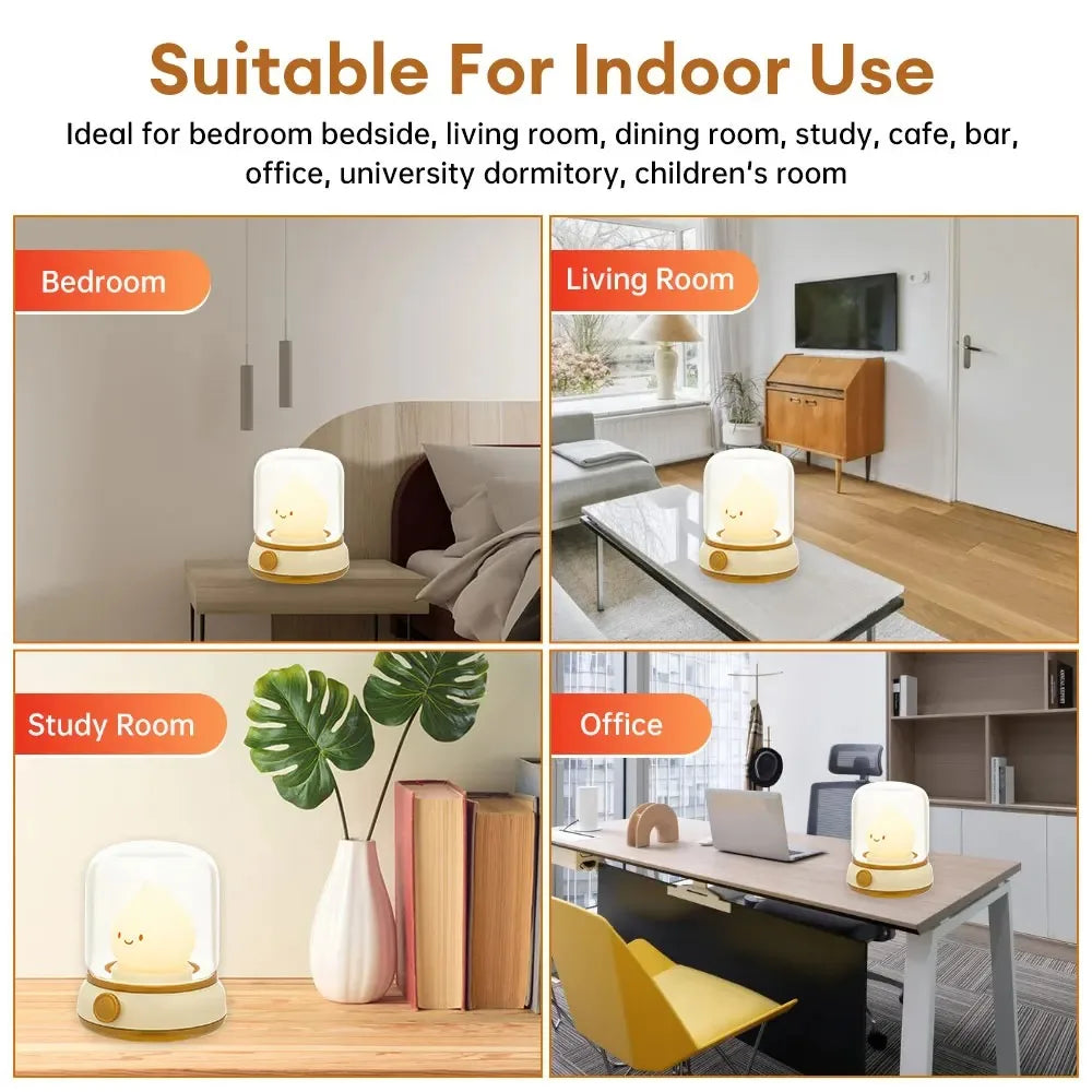 ๐Adorable Mini LED Night Lamp ๐ - Rechargeable Cartoon Table Light for Home & Hotel Decor! ๐พโจ - Pixie Quill