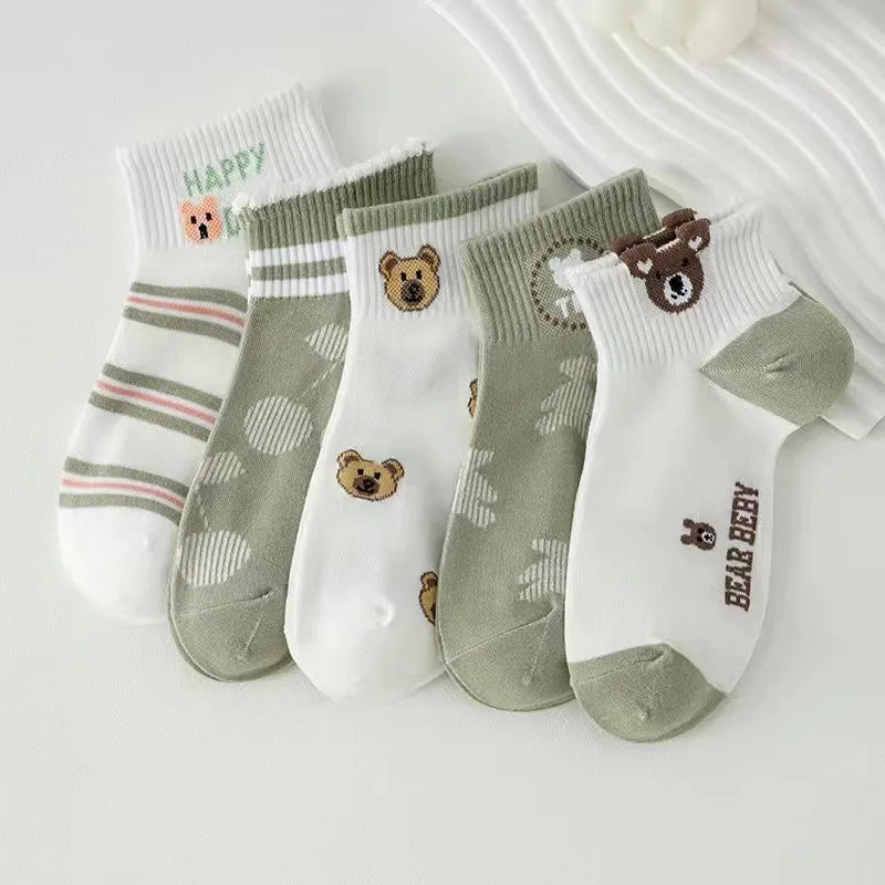 โจCute & Colorful 5-Pair Ankle Sock Set for Fun-Loving Girls! ๐ธ๐ - Pixie Quill