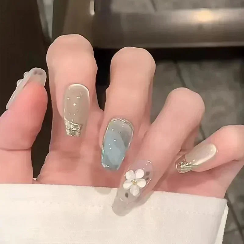 Kawaii Butterfly Dreams πΈβ¨ 24pcs Press-On Fake Nails Set with Glue - Adorable Acrylic Tips for Stylish Girls ππ¦