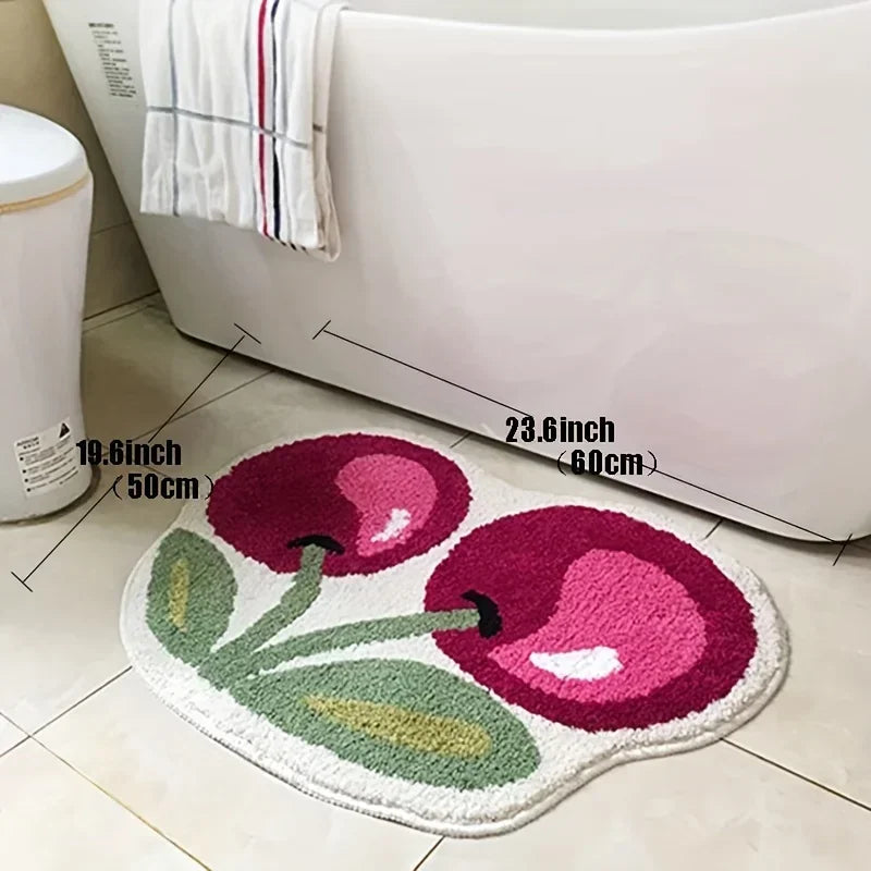 Cherry Blossom Fluffy Doormat πβ¨ - Soft & Absorbent Rug for Bathroom & Bedroom ππ