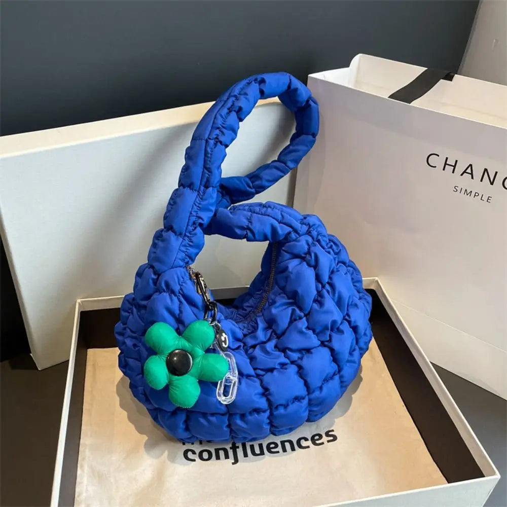 Kawaii Cloud Padded Crossbody Bag πβ¨ - Cute Ruched Tote for Trendy Women! πΈπ