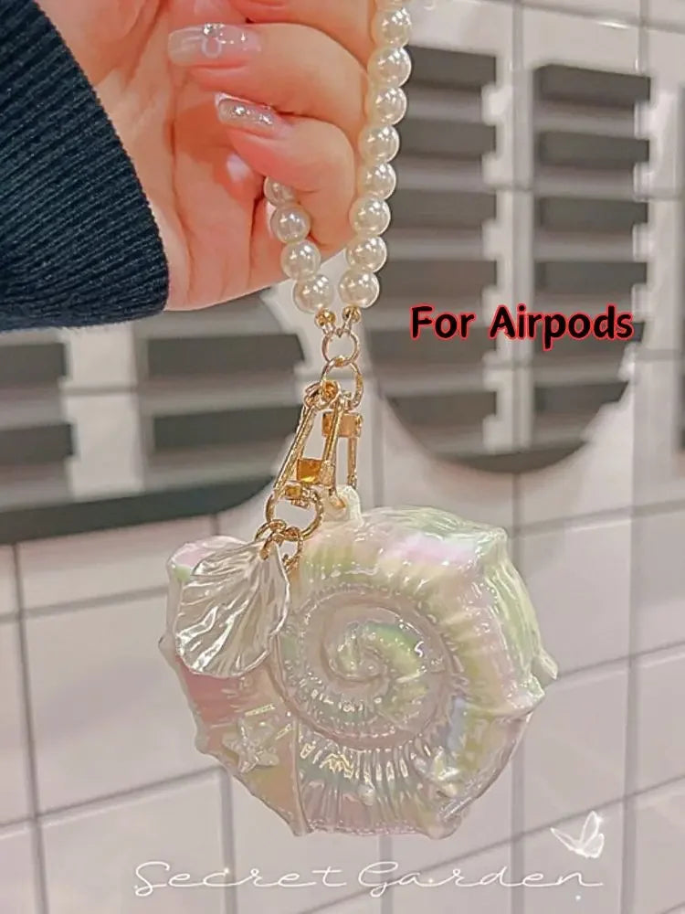 Kawaii Glitter Snail Shell AirPods Pro 2 & 3 Case πβ¨ | Luxury 3D Charm Cover for Trendy Earbuds π§π