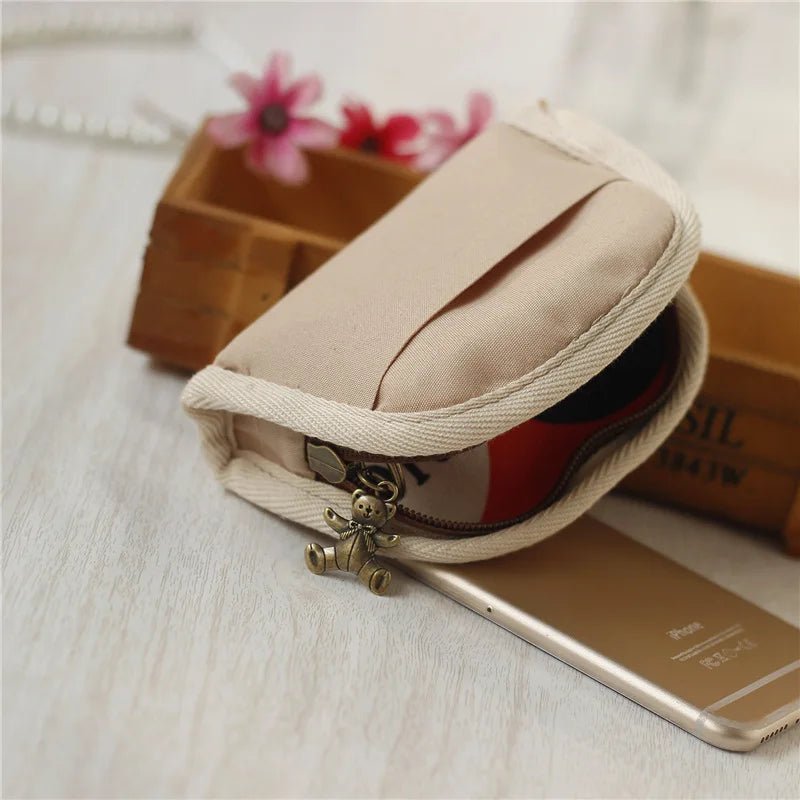 Kawaii Canvas Cartoon Keychain Wallet πβ¨ | Adorable Mini Card & Coin Purse for Kids & Ladies ππ