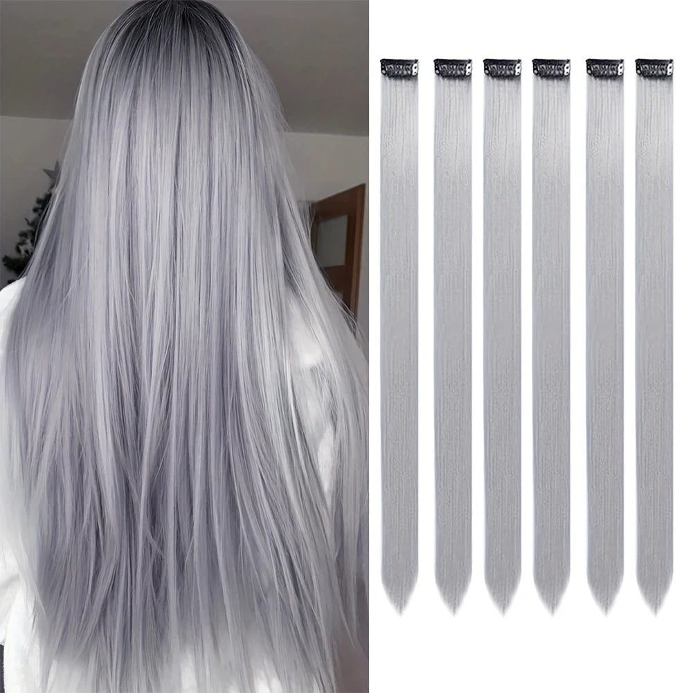 πβ¨ 6 Colorful Clip-In Hair Strands for Fun Party Looks - 22" Rainbow Dream Extensions! ππ - Pixie Quill