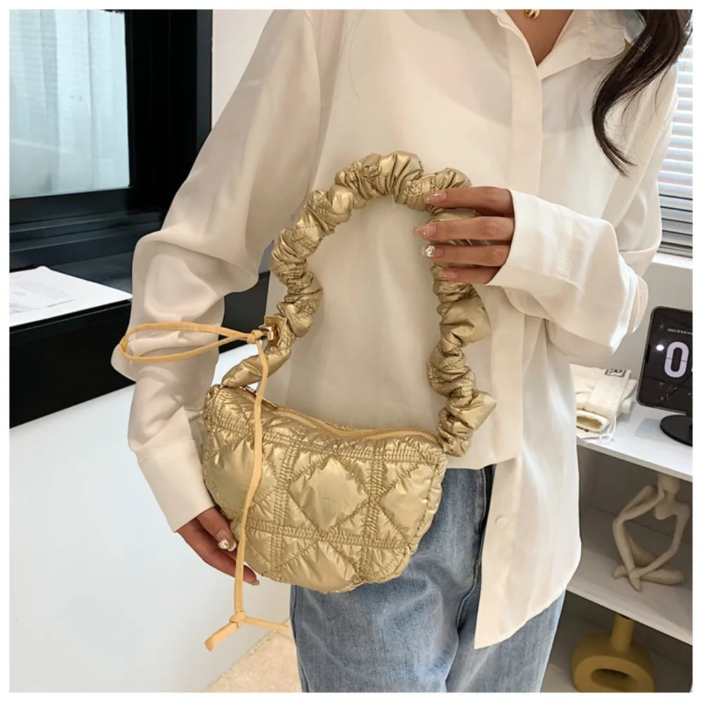 Kawaii Pleated Nylon Crossbody Bag πβ¨ | Lightweight Luxury Shoulder Tote for Chic Women ππ