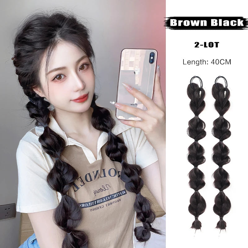 β¨ AOSI QUEEN Sweet Bubble Braid Ponytail Wig π Cute Curly Fried Dough Twists for Volume β¨