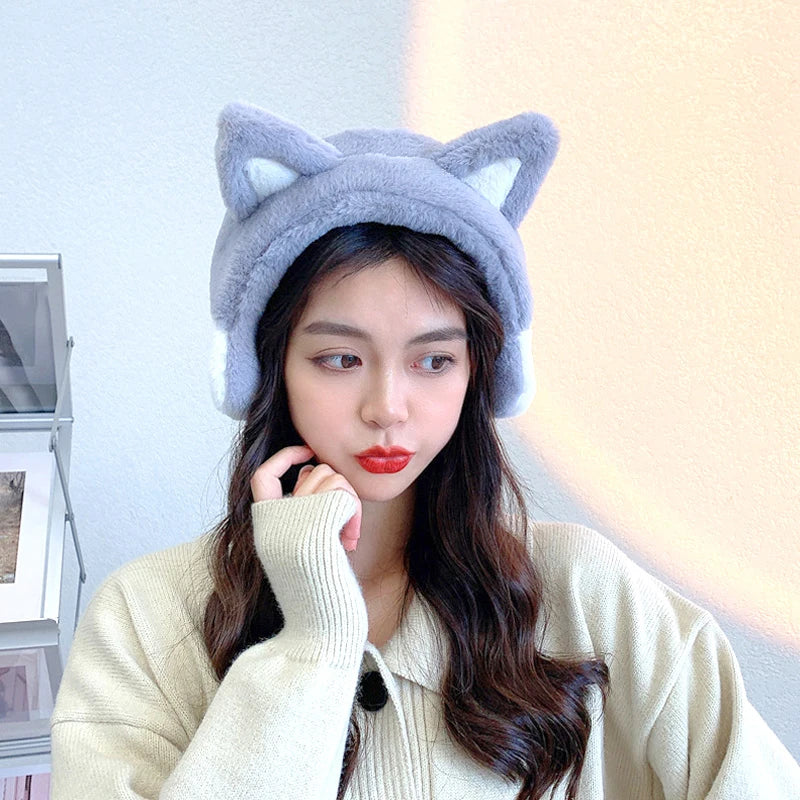 Cozy Kawaii Cat Ear Earmuffs πΎβ¨ - Plush Winter Warmth for Stylish Girls!