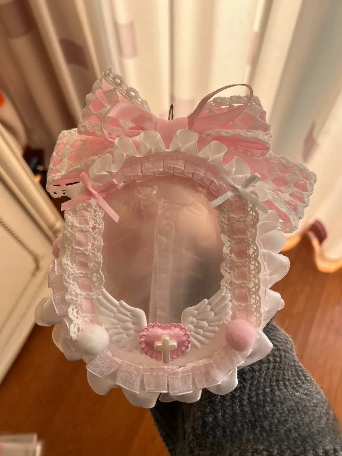 Kawaii Clear Doll Display Bag πβ¨ - Adorable Keychain Storage for Anime & Cartoon Collectibles! π