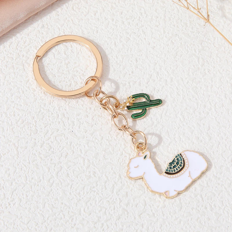Alpaca & Cactus Keychains 🌵✨ Cute Animal Key Rings for Friendship Gifts 🎁 Handmade DIY Jewelry for All!