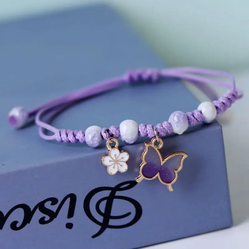 Sweet Cute Animal Cat Dog Paw Flower Bells Pendant Bracelets For Women Girls Simple Cartoon Rabbit Bracelet Friendship Jewelry