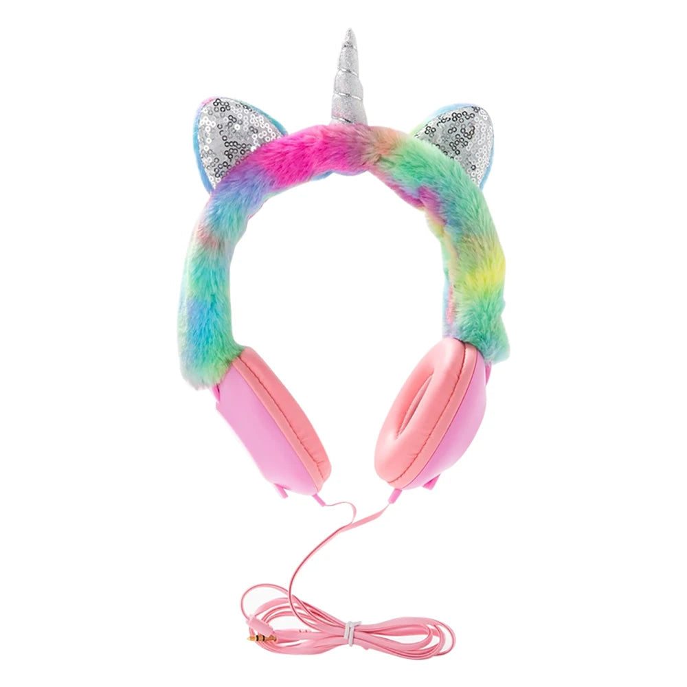 Kawaii Unicorn Ear Headphones π¦π§ - Adorable Over-Ear Wired Headset for Kids with 106dB Volume & 1.2m Cable! Perfect for Music, Gaming & Fun!