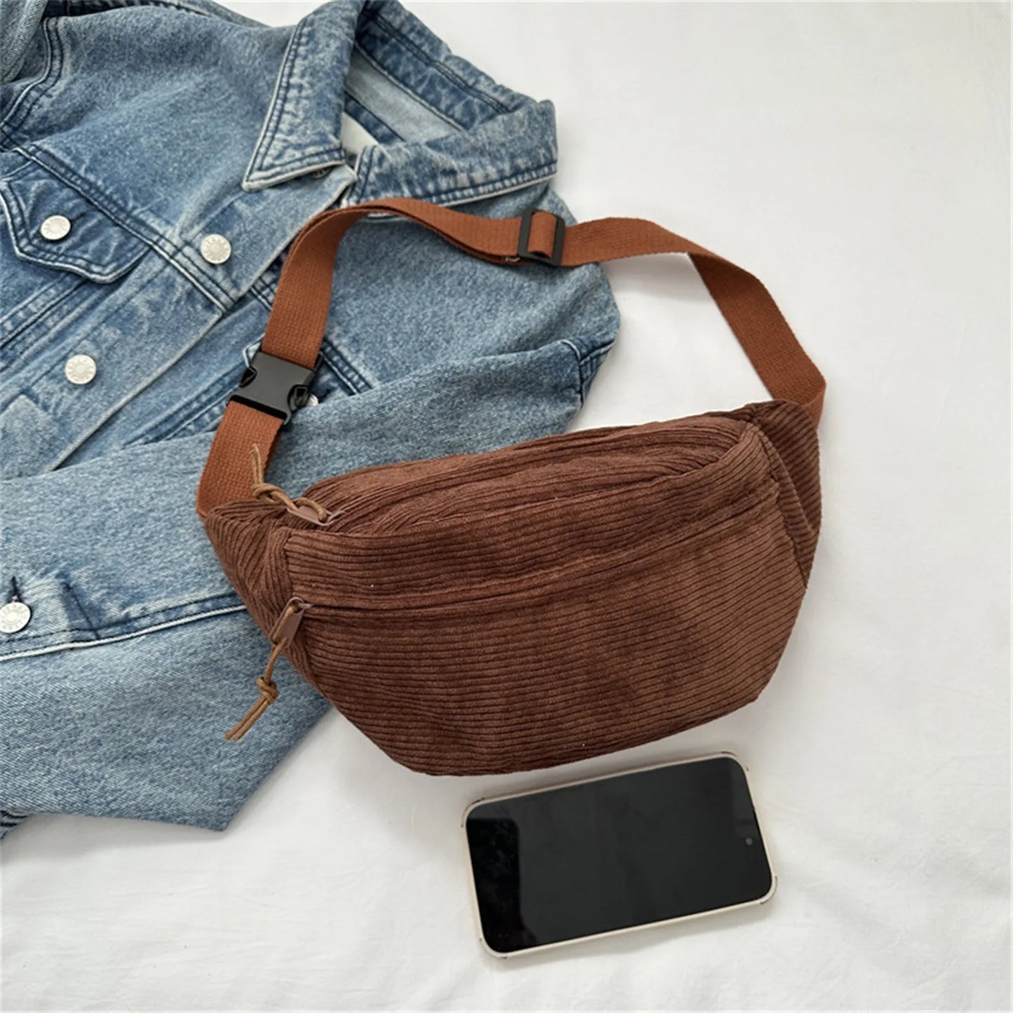 Cute Corduroy Crossbody Cutie πβ¨ - Stylish Fanny Pack for Fashionable Adventures! ππ - Pixie Quill