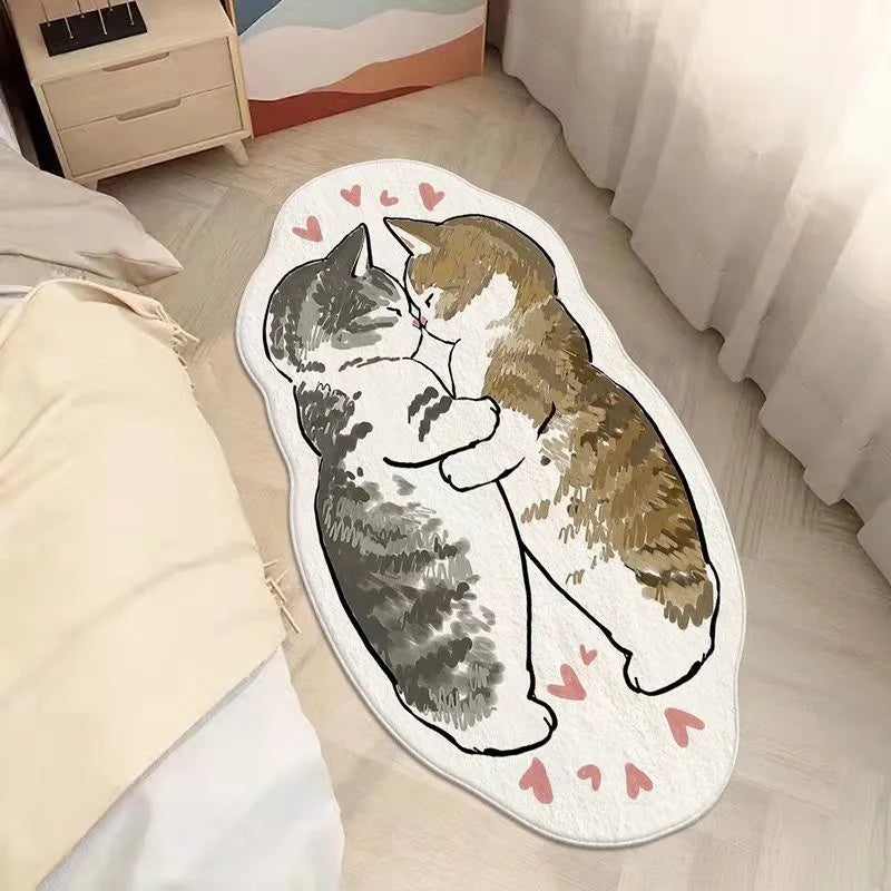 Kawaii Cat Anti-Slip Soft Rug 🐾✨ Cute Cartoon Floor Mat for Cozy Bedrooms & Playful Spaces