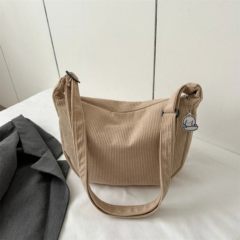 Charming Corduroy Cutie πβ¨ - Adorable Shoulder Bag for Trendy Girls! ππ - Pixie Quill