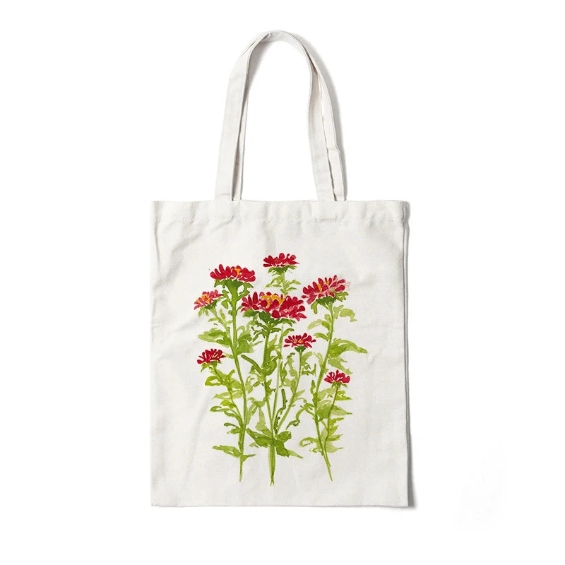 Kawaii Floral Canvas Tote πΌπ | Cute Eco-Friendly Shoulder Bag for School & Shopping πΈβ¨