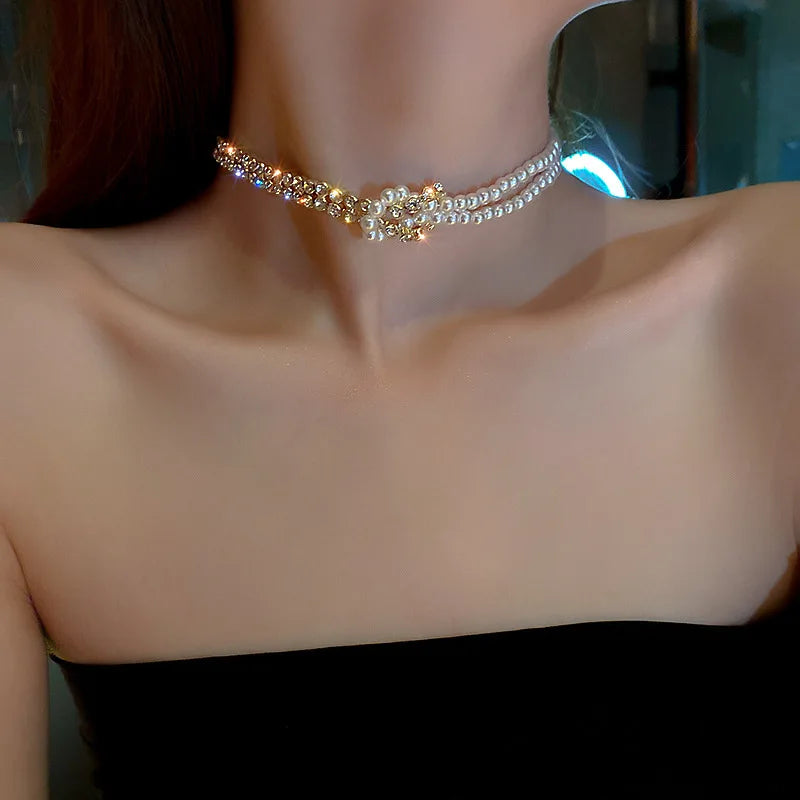Kawaii Gold Pearl Choker Necklace πβ¨ | Trendy Beads Chain for Girls πΈπ | Gothic Style Jewelry for Parties!