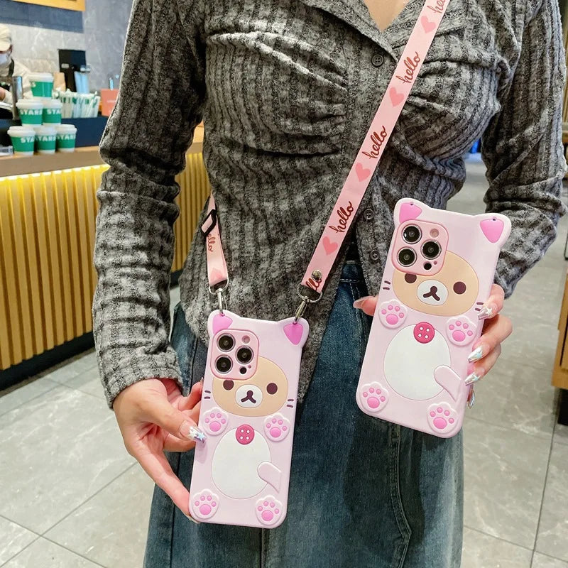 Adorable Bear Crossbody Case for Samsung A-Series π±π»β¨