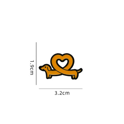 Adorable Kawaii Dachshund Enamel Brooch 🐾❤️ | Trendy Sausage Dog Lapel Pin for Fashionable Accessories ✨👒