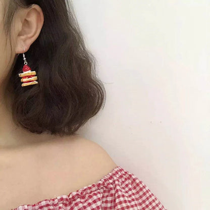 🍓 Cute Strawberry & Watermelon Cake Earrings 🍉✨ Handmade Sweetness for Every Occasion! 🎉💖