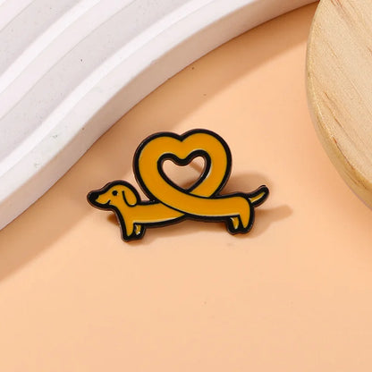 Adorable Kawaii Dachshund Enamel Brooch 🐾❤️ | Trendy Sausage Dog Lapel Pin for Fashionable Accessories ✨👒