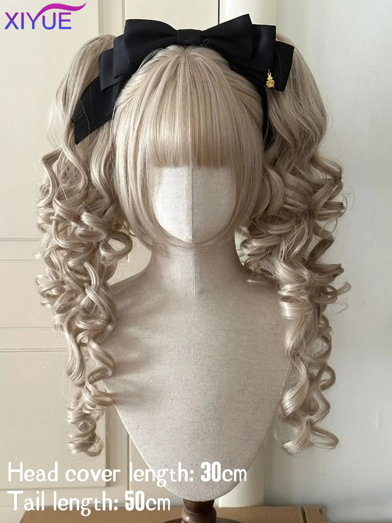 Double Ponytail Lolita Wig With Bangs Ombre Blonde Brown White Gray For Cosplay Harajuku Look 🎀✨💖