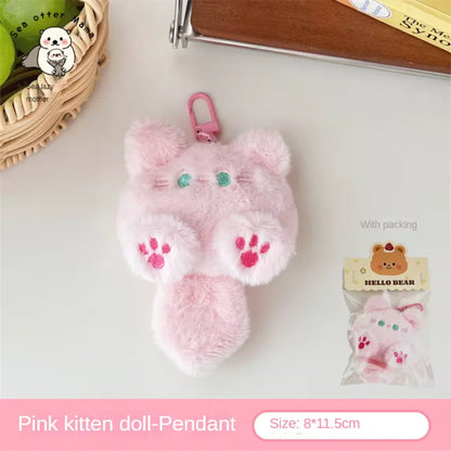 Adorable Plush Cat Doll Pendant Keychain For Bags And Backpacks 🎀🐈 Perfect Gift